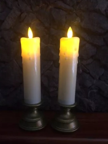 Porta Base Con Velas Luz Led Plásticas- Navidad 