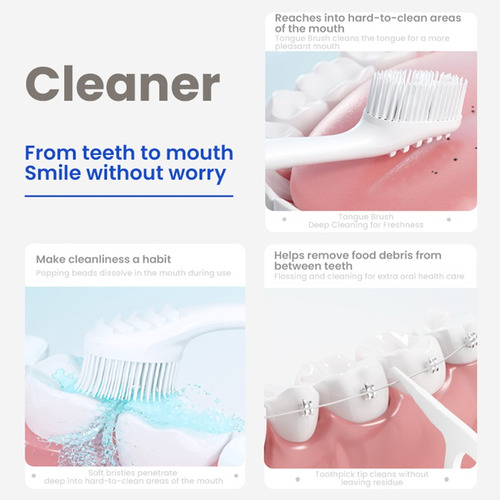 Cepillo De Dientes Desechable Con Cuentas Explosivas 20p