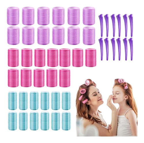 Kit 36 Bobs Grandes Velcro 26/36/46mm+12 Prendedores Cabelo
