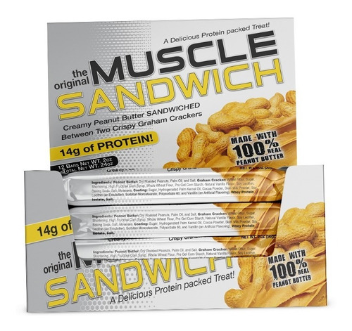 Barra De Proteina Muscle Sandwich Muscle Foods Peanut Butter