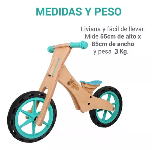 Bicicleta De Inicio De Madera Gio Dabus, Sin Pedales.