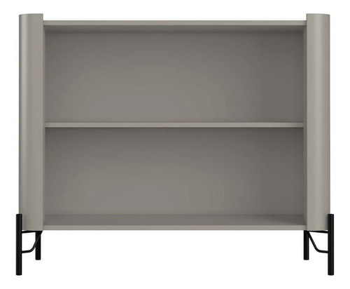 Buffet Aparador 98,5cm Porta Sextavada 100% Mdf Pés Metal Cor Grigio Com Dourado