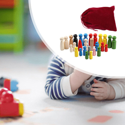 28 Muñecos De Madera Con Clavijas, Juego De Simulación,