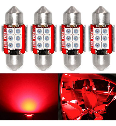 Phinlion Super Bright De3021 Bombilla Led Roja 3030 6-smd Fe