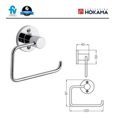 Imagen 4 de 10 de Kit Accesorios De Baño Juego Fv Percha Portarrollo Toallero