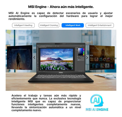 Laptop Thin & Light Msi Modern 15.6 Ultra 5 125h 16gb 512gb Negro