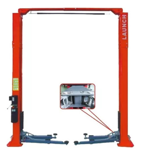 Rampa 2 Postes Travesaño Arriba Launch 4ton Tlt-240scn