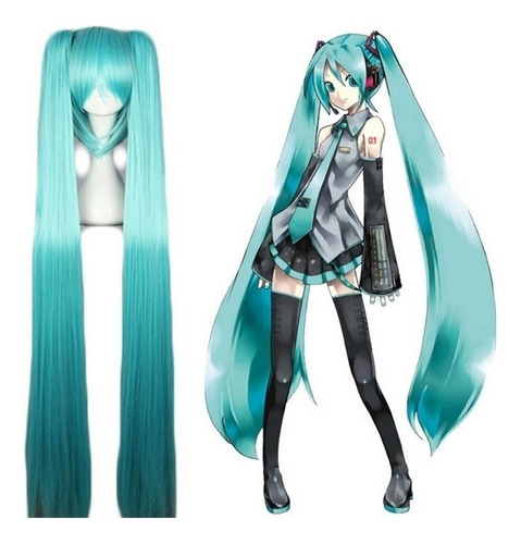 2024 Peluca Agua Azul 120cm Cosplay Hatsune Miku