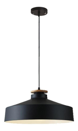 Lampara Colgantes Leuk Zeth Negro Blanco 1 Luz E27 Madera