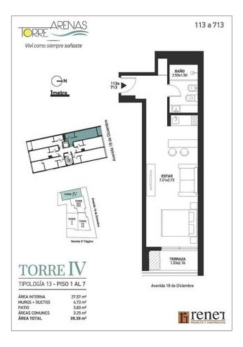 Apartamento Monoambiente Con Terraza En Venta - Malvín (ref: Tbr-1242)