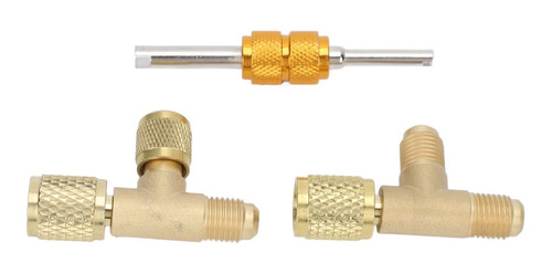 Adaptador En T De Latón Con Núcleo De Válvulas De 1/4 Pulgad