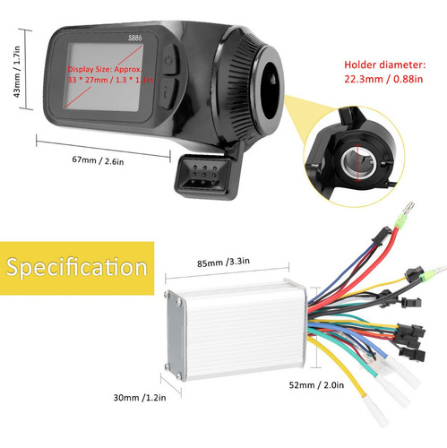 Am 24v-48v/36v-60v 350w Motor Sin Escobillas Controlador De