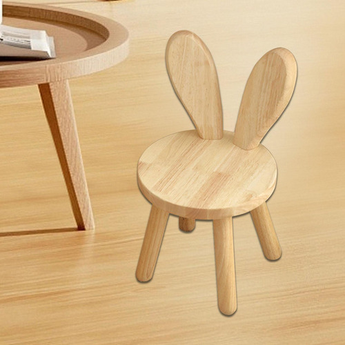 Taburete Otomano Para Niños, Taburete De Madera Maciza Para