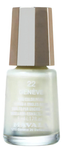 Esmalte de uñas Mavala Mini Color Genève 022, nacarado, 5 ml, color blanco