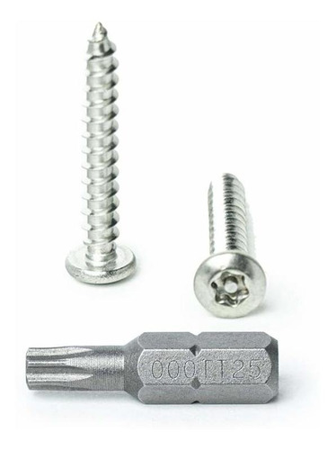 Tornillo Cabeza Boton Torx Chapa Seguridad #10 + Broca