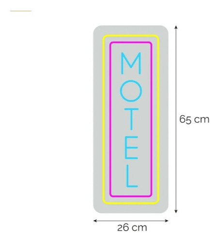 Letrero Led Neon Motel 65*26cm Luminoso