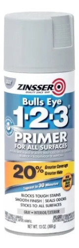 Pintura Fijador Sellador Bulls Eye123 Primer Aerosol Zinsser 369gr - Color Gris