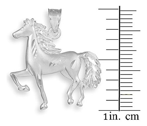 Collar Con Colgante De Caballo Con Acabado Satinado De Plata
