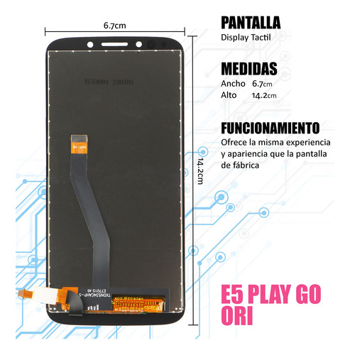 Pantalla Display Touch Para Motorola Moto E5 Play Go Xt1920 Dorado