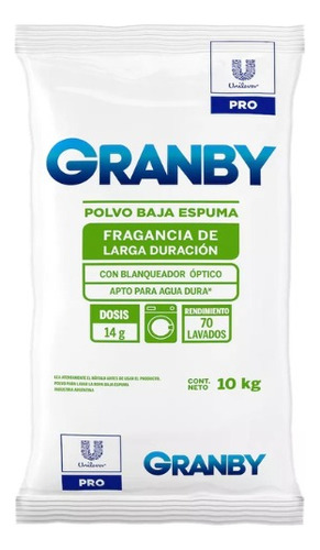 2 Bolsas De Jabón En Polvo Para Ropa Granby X10 Kg