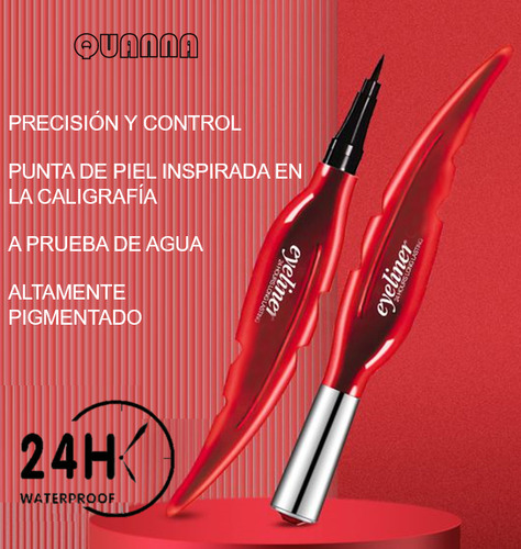 Delineador Lápiz Para Ojos Impermeable Quanna Eyeliner Pen Líquido Punta De Plumón Semimate Larga Duración 24hr Resistente Al Sudor Antimanchas Con Cerdas Suaves Secado Rápido Cosméticos De Maquillaje