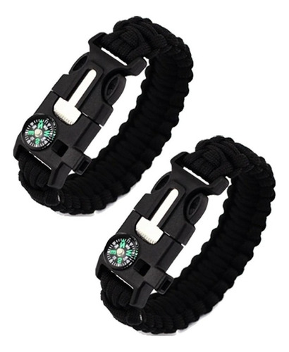 X2 Pulsera Paracord Pack De Supervivencia Brujula Militar 