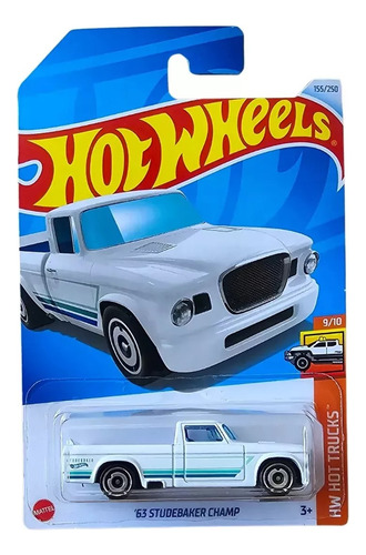 Auto Hot Wheels 63 Studebaker Champ 2024 Blanco