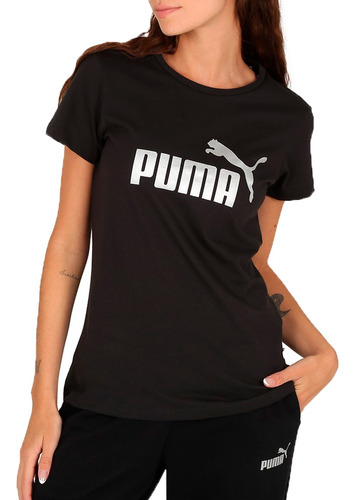 Remera Puma Lifestyle Mujer Metalic Logo Neg-pta Ras