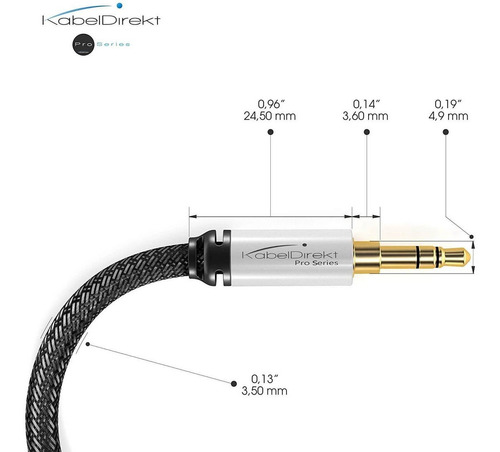 Imagen 2 de 6 de Cable Estéreo Y Cable De Audio De 3,5 Mm De Nylon (4 Pies)