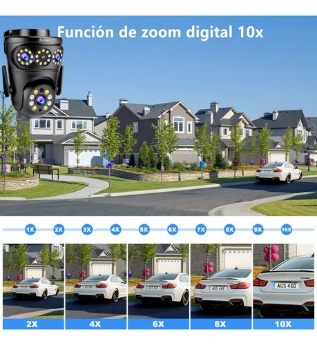Ation® 15mp Triple Lente Cámara De Seguridad Exteriores 2k Visión Nocturna A Color Completo Seguimiento Móvil Alarma Móvil Llamada Bidireccional Protección Ip66