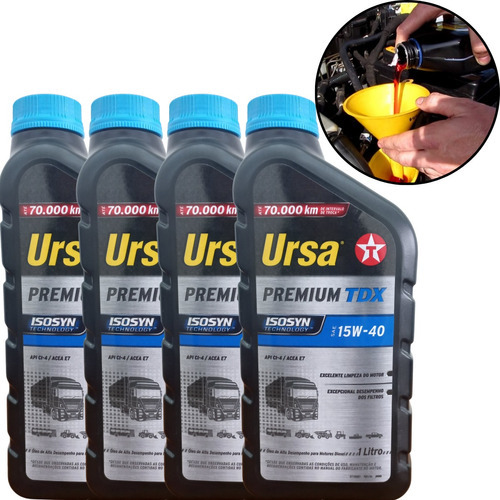 4 Litros Óleo De Motor Diesel Mineral Ursa Premium Tdx 15w40