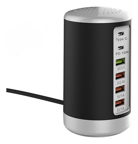 Cargador Rápido Usb De 65 W, Carga Rápida Qc3.0, Múltiple, 6