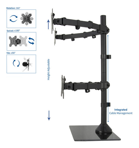 Soporte De Escritorio Vivo Stand-v004fg Para 4 Monitores