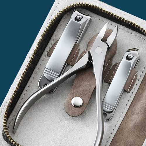 Herramientas Para Cortar Uñas Estuche De Pu De Viaje Kit A