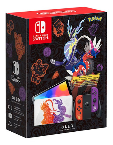 Imagen 7 de 7 de Nintendo Switch OLED 64GB Pokémon Scarlet & Violet Edition color rojo y violeta y negro