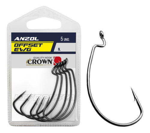 Anzol Crown Offset Ewg N° 7/0 - Cartela Com 5 Unidades