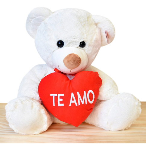 Peluche Oso Sentado Con Corazón, 3 Colores, 43 Cm - 10295