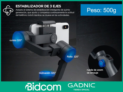 Imagen 7 de 10 de Gimbal Gadnic G200 Pro Estabilizador Camara Celular Fotos