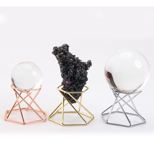Soportes Cristal Coleccionables Titular Piedras Oro Rosa