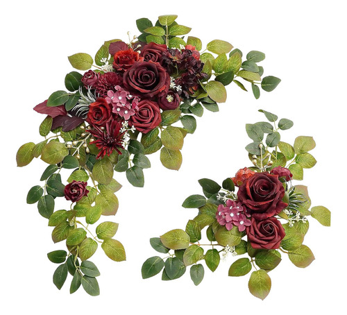 2x Conjunto De Flores De Arco De Boda, Decoración Rojo