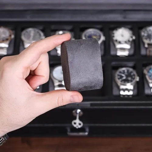 Caja De Reloj Rothwell De Piel Con 12 Ranuras Y Cajón Para A