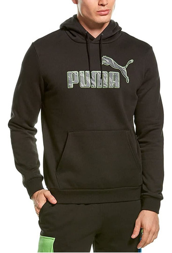 Sudadera Chaqueta Buzo Con Capucha Forro Polar Negro Puma