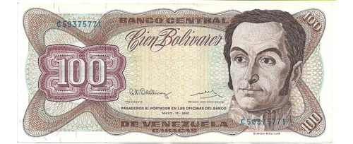 Venezuela 100 Bolivares 1992 Pick 66 Usado