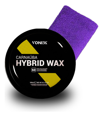 Kit Carnauba Hydrid Wax 240 Ml + Toalha Mic Sem Costura