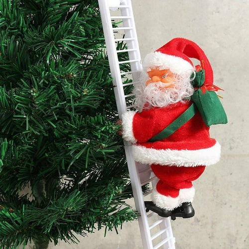 Decoração De Natal Elétrica Papai Noel Sobe A Escada