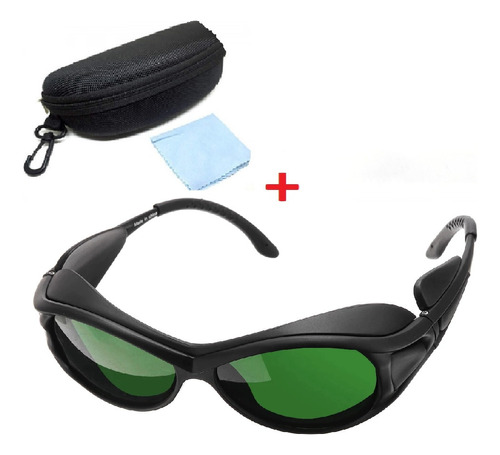 Lentes Gafas Verdes Protección Láser Rojo Ipl + Estuche