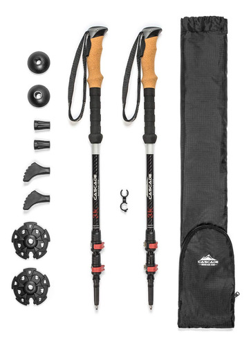 Bastones de fibra de carbono Cascade Mountain Tech Corcho Negro