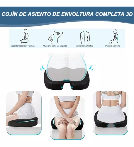 Cojín de asiento de coche – Almohadilla de asiento de coche de espuma  viscoelástica para conducir – Ciática y alivio del dolor de espalda baja