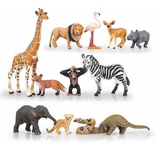 Toymany 12 Piezas De Animales De Safari Realistas Y Figuras 