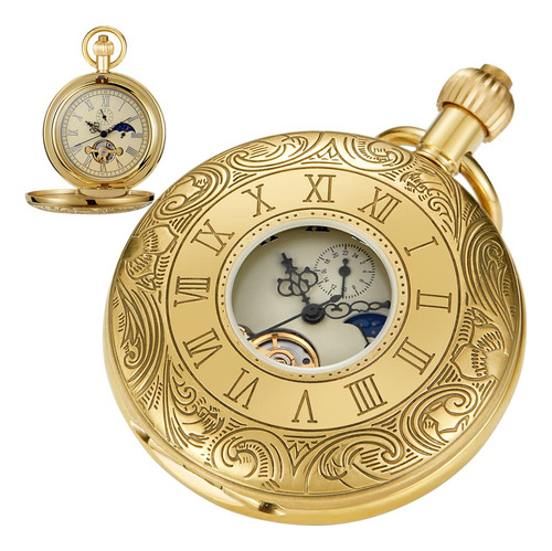 Tiong Reloj De Bolsillo Mecanico Para Hombre, Con Cuerda De